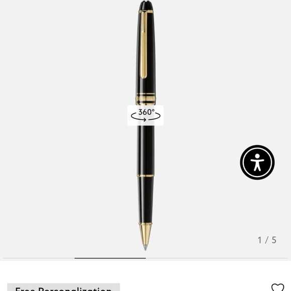 Pair of Montblanc 18k Gold Rollerball/Pencil Instruments, Leather & Wood Boxes - Picture 5 of 7